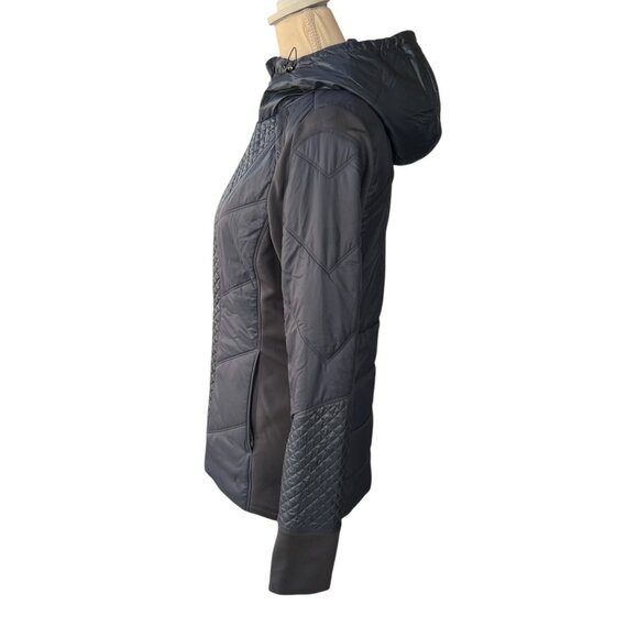 Athleta Quilted Rock Ridge PrimaLoft Lightweight Hooded Jacket Grey Size Small - Picture 2 of 10